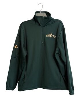 NWT Cal Poly SLO Mustangs Quarter Zip Pullover Green Small Men’s / Women’s M Uni